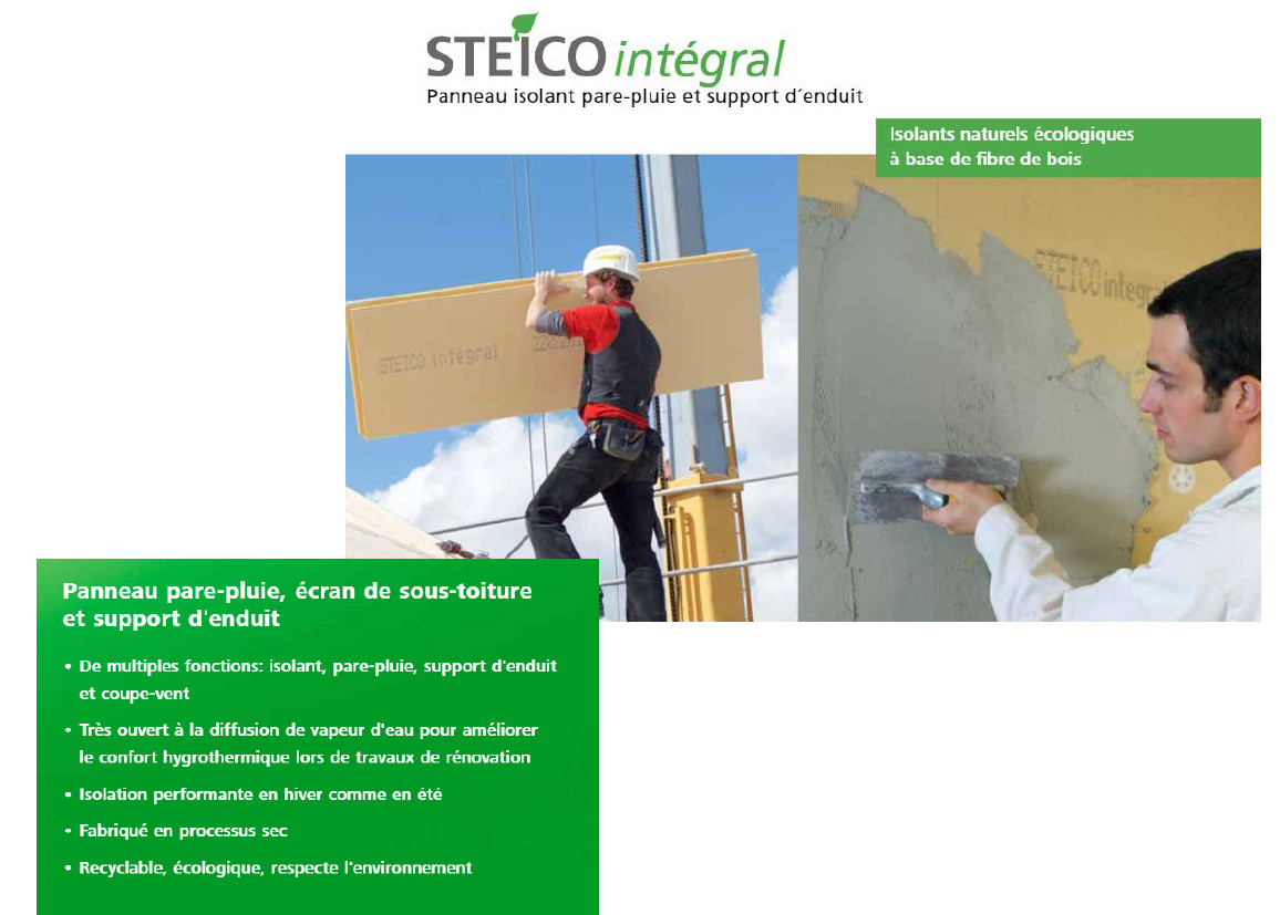 STEICO INTEGRAL : Panneau en fibre de bois support d'enduit